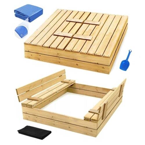 Sandkasten mit Deckel 120x120 aus Holz Sandbox Spielzeug Sandkiste mit Sitzbänken Spielzeug Garten Sandkasten mit Deckel 120x120 aus Holz Sandbox Spielzeug Sandkiste mit Sitzbänken Spielzeug Garten von Moni