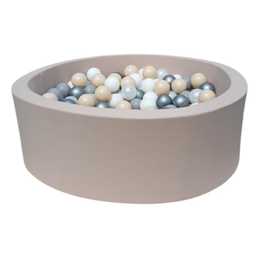 Monio for Kids Runder Trockener Bällebad Babys & Kinder Bällepool mit 200 Bällen Beige 30x90 cm Baumwollstrickware Waschbarer Bezug Kinderzimmer Monio for Kids Runder Trockener Bällebad Babys & Kinder Bällepool mit 200 Bällen Beige 30x90 cm Baumwollstrickware Waschbarer Bezug Kinderzimmer von Monio for Kids