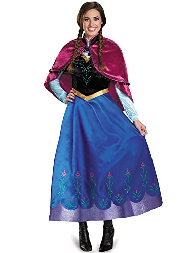 Monissy Damen Kostüm Karneval Eiskönigin Prinzessin Anna Kleid Blau mit Umhang Rosa Erwachsene Cosplay Kleid für Fasching Verkleidung Party Rollenspiel L von Monissy
