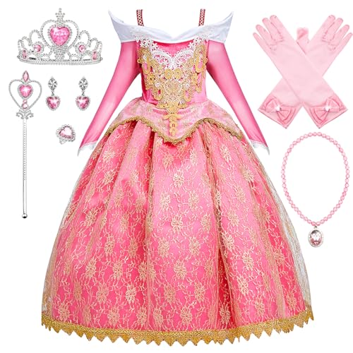 Monissy Mädchen Kostüm mit Zubehöre Aurora Prinzessin Kleid Rosa Langarm Dress Up Set Girls Uniform für Verkleidung Karneval Halloween Cosplay Geburtstag Fasching Geschenk, Rosa, 150 Monissy Mädchen Kostüm mit Zubehöre Aurora Prinzessin Kleid Rosa Langarm Dress Up Set Girls Uniform für Verkleidung Karneval Halloween Cosplay Geburtstag Fasching Geschenk, Rosa, 150 von Monissy