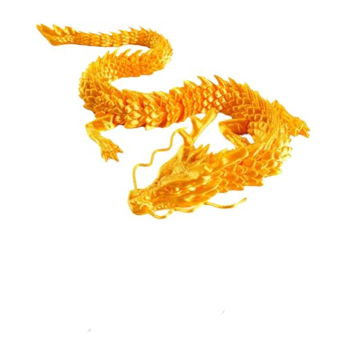 3D-Gedruckter Drache, chinesisches Drachenornament, 3D-Gedruckter beweglicher chinesischer Drache, Flexibles Ornament-Spielzeugmodell, Heimbüro-Dekoration (A) von Monivi