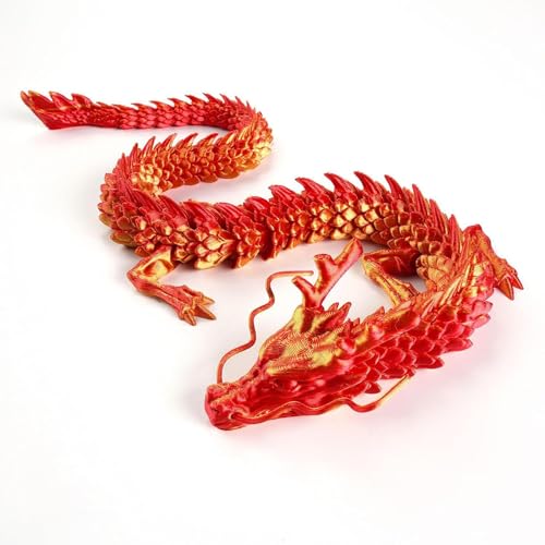 3D-Gedruckter Drache, chinesisches Drachenornament, 3D-Gedruckter beweglicher chinesischer Drache, Flexibles Ornament-Spielzeugmodell, Heimbüro-Dekoration (B) von Monivi