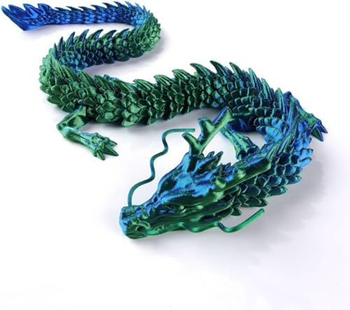 3D-Gedruckter Drache, chinesisches Drachenornament, 3D-Gedruckter beweglicher chinesischer Drache, Flexibles Ornament-Spielzeugmodell, Heimbüro-Dekoration (C) von Monivi