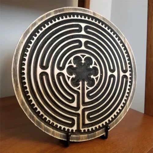 Fingerlabyrinth aus Holz für Meditation und Gebet - 20/40 cm Fingerlabyrinth für Achtsamkeit, Meditation und Stressentspannung (40 cm) von Monivi