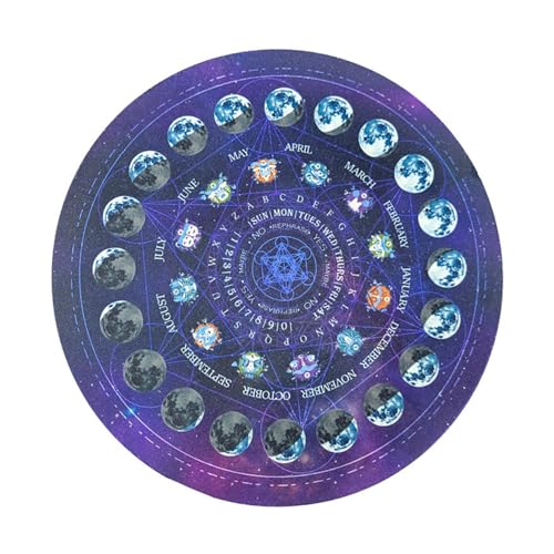 Mondphasen-Wahrsagungsmatte, leicht, Gummi, rund, Alphabet, Astrologie, Pendelmatte, 22 cm, für Party-Tarot-Brettspiel von Monivi