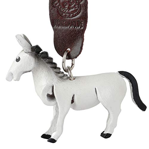 MONKIMAU Damen Schlüsselanhänger Pferde Schimmel Figur aus Leder von MONKIMAU