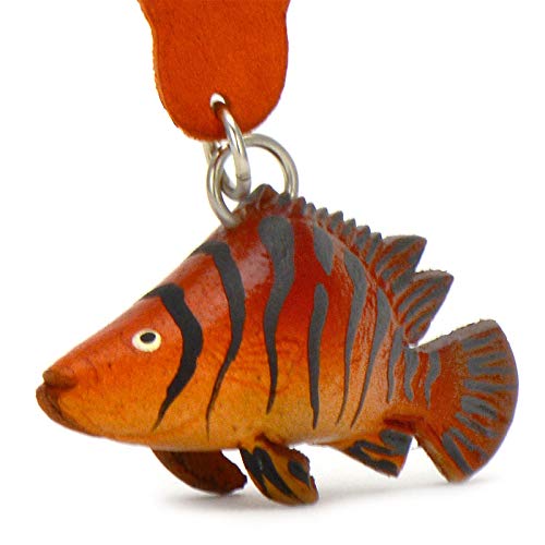MONKIMAU Schlüsselanhänger Barsch Angler Figur aus Leder MONKIMAU Schlüsselanhänger Barsch Angler Figur aus Leder von MONKIMAU