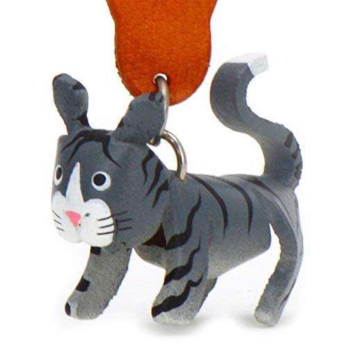 MONKIMAU Schlüsselanhänger Katze Deko Figur aus Leder von MONKIMAU