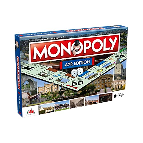 Winning Moves Ayr Monopoly-Brettspiel, Advance to Ayr Racecourse, Burns Cottage oder Wallace Tower und tauschen Sie Ihren Weg zum Erfolg, 2–6 Spieler sind EIN tolles Geschenk für Kinder ab 8 Jahren von Winning Moves