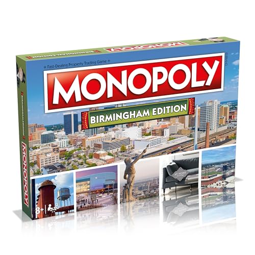 Birmingham Monopoly Familien-Brettspiel, für 2 bis 6 Spieler, Erwachsene und Kinder ab 8 Jahren, kaufen, verkaufen und tauschen Sie Ihren Weg zum Erfolg von Monopoly