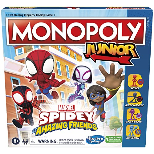 Hasbro Gaming Monopoly Junior: Marvel-Spidey and His Amazing Friends-Edition, Brettspiel für Kinder ab 5 Jahren, mit Kunstwerken aus der Zeichentrickserie, Kinder-Brettspiele Hasbro Gaming Monopoly Junior: Marvel-Spidey and His Amazing Friends-Edition, Brettspiel für Kinder ab 5 Jahren, mit Kunstwerken aus der Zeichentrickserie, Kinder-Brettspiele von Monopoly