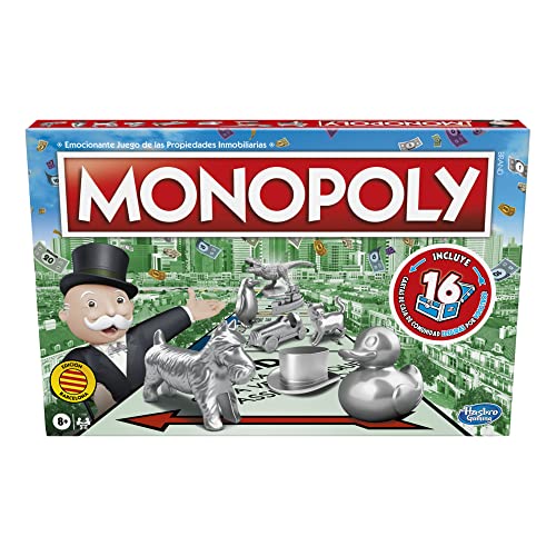 Familienspiel Monopoly für 2 bis 6 Spieler, Spiel für Kinder ab 8 Jahren, mit Fankarten, mehrfarbig, spanisch von Hasbro