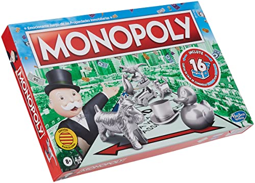 Familienspiel Monopoly für 2 bis 6 Spieler, Spiel für Kinder ab 8 Jahren, mit Fankarten, mehrfarbig, spanisch von Hasbro