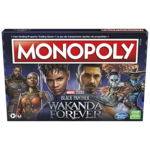 MONOPOLY: Marvel Studios' Black Panther: Wakanda Forever Edition Brettspiel für Familien und Kinder ab 8 Jahren, Spiel für 2-6 Spieler von Monopoly