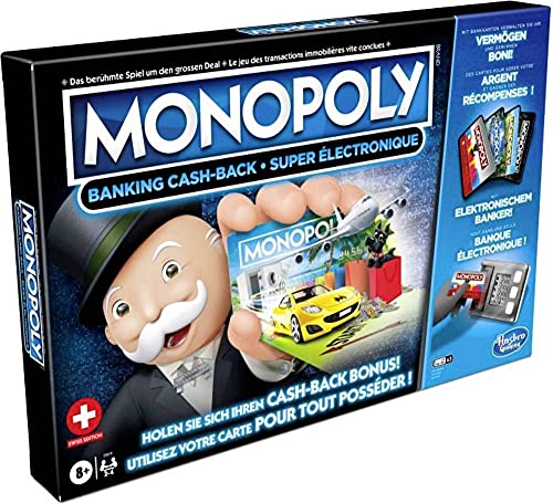 Monopoly Banking Cash-Back Familien-Brettspiel mit elektronischem Banker - Deutsche Fassung von Monopoly