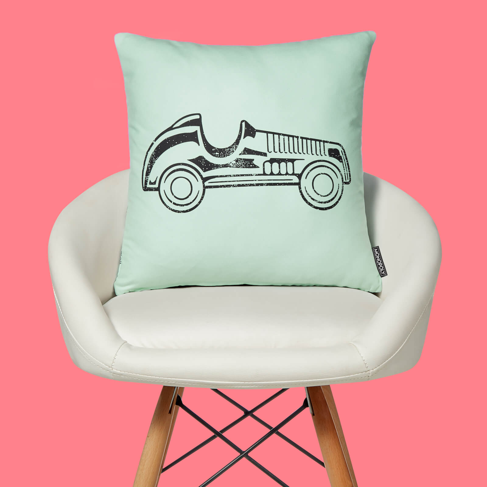 Monopoly Car Letterpress Square Cushion - 50x50cm - Soft Touch von Original Hero