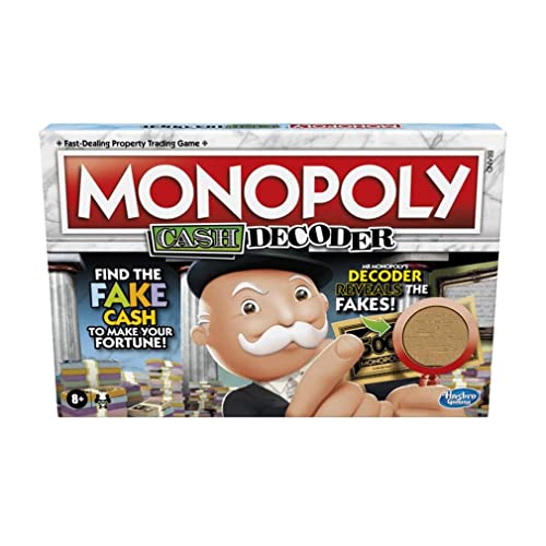 Monopoly Cash Decoder Board Game for Families and Kids Ages 8 and Up, Includes Mr. Monopoly's Decoder to Find Fakes, for 2-6 Players von Monopoly