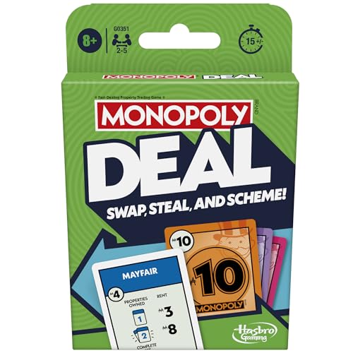 Monopoly Deal Kartenspiel, englische Version von Monopoly