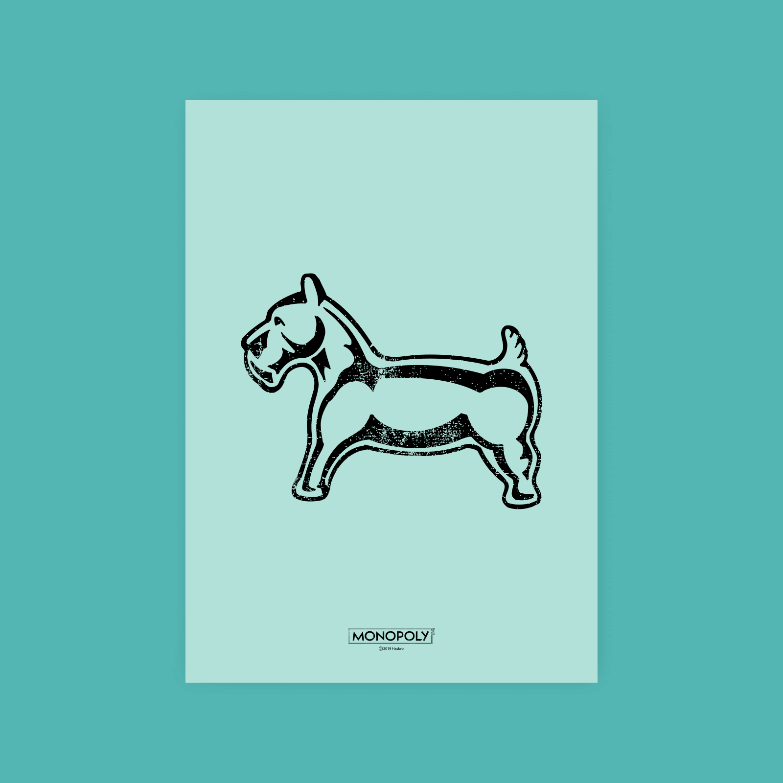 Monopoly Dog Letterpress Art Print - A3 von Monopoly