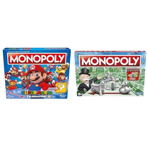 Monopoly E9517100 Super Mario Celebration Brettspiel für Super Mario Fans ab 8 Jahren & Monopoly Spiel, Familien-Brettspiel für 2 bis 6 Spieler, ab 8 Jahren für Kinder von Monopoly