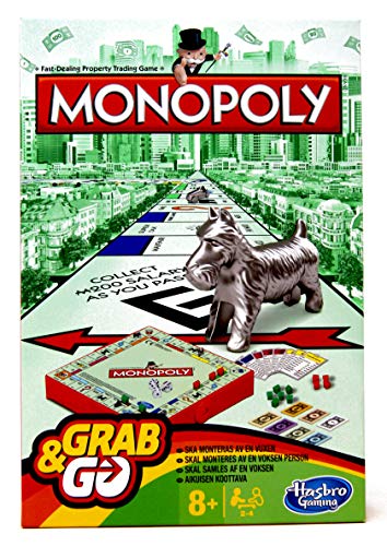 Monopoly Grab and Go: Monopoly-Reisespiel (Nordic Pack), Mehrfarbig, B1002179 von Monopoly