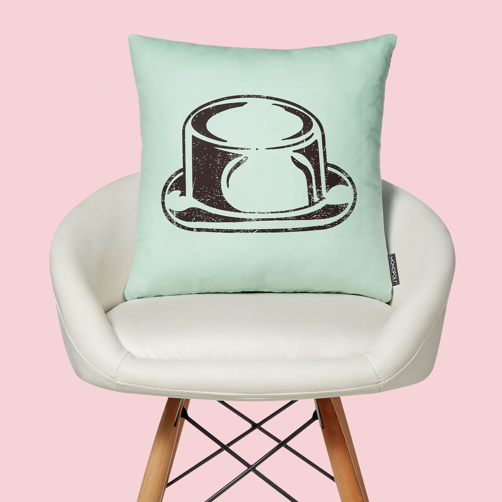 Monopoly Hat Letterpress Square Cushion - 60x60cm - Soft Touch Monopoly Hat Letterpress Square Cushion - 60x60cm - Soft Touch von Original Hero