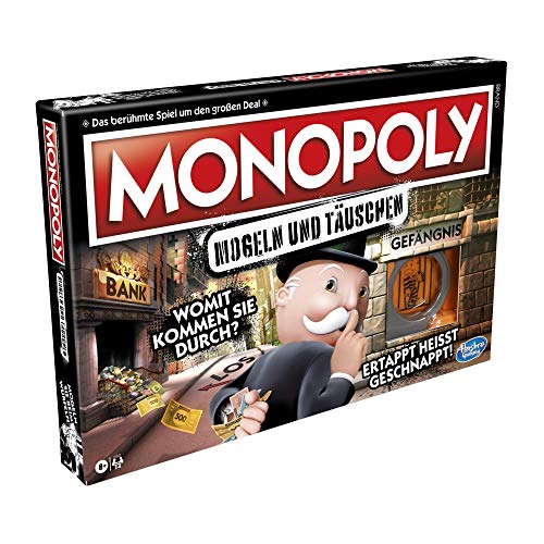 Monopoly Hasbro Mogeln und Täuschen, klassisches Familienspiel für Kinder ab 8 Jahren von Monopoly
