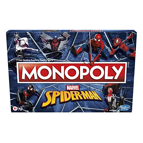 Monopoly Marvel Spider-Man Edition, Superhelden-Brettspiel, lustiges Spiel für Kinder ab 8 Jahren, Multi von Monopoly