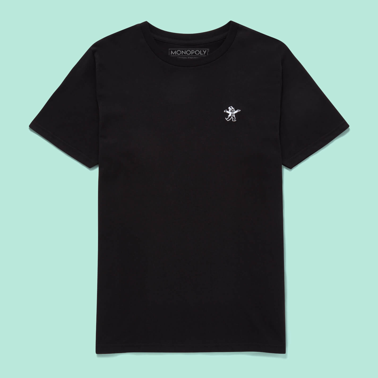 Monopoly Mr Monopoly Embroidered T-Shirt - Black - L von Monopoly