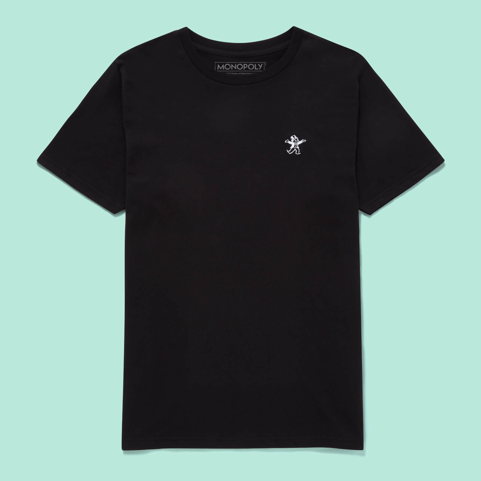 Monopoly Mr Monopoly Embroidered T-Shirt - Black - S von Monopoly