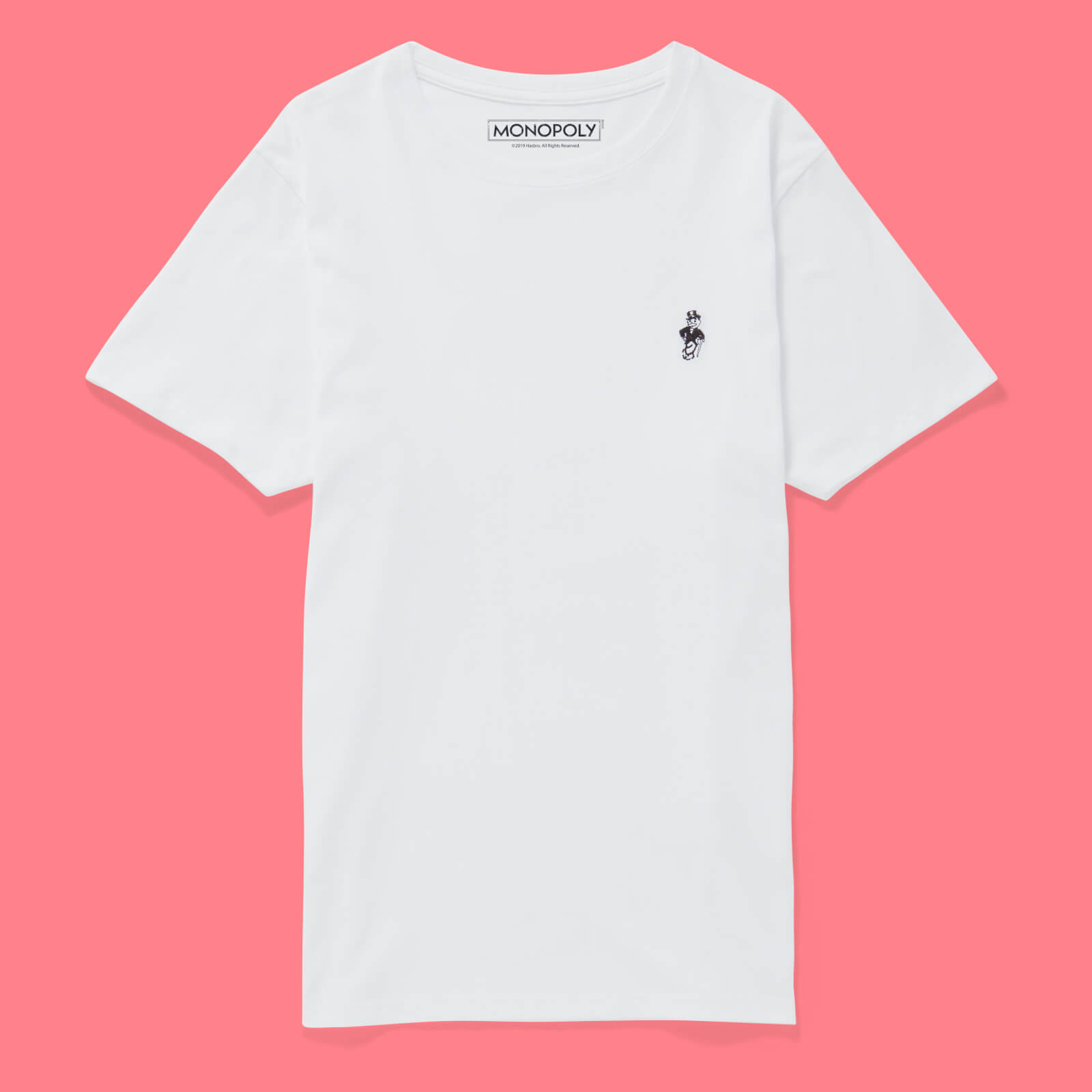 Monopoly Mr Monopoly Embroidered T-Shirt - White - L - Weiß von Monopoly