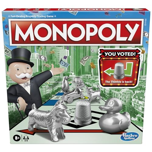 Monopoly Game, Family Board Game for 2 to 6 Players, Monopoly Board Game for Kids Ages 8 and Up, Includes Fan Vote Community Chest Cards, Package May Vary von Monopoly