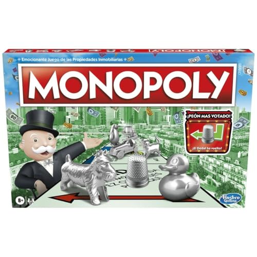 Monopoly Spiel, klassisches Familien-Brettspiel, 2–6 Spieler für Kinder ab 8 Jahren von Monopoly