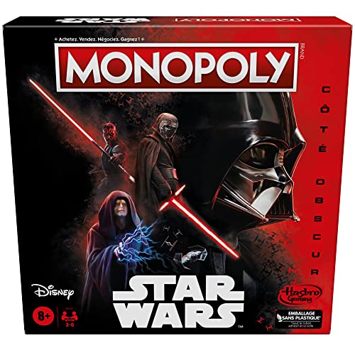 Monopoly Spiel Disney-Star-Wars-Edition, dunkle Seite, Familienbrettspiel für Kinder ab 8 Jahren, Star-Wars-Geschenk von Monopoly