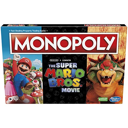 Monopoly The Super Mario Bros. Movie Edition Kinder-Brettspiel, Familienspiele für Super Mario Fans, inklusive Bowser-Spielstein, ab 8 Jahren, 2–6 Spieler Monopoly The Super Mario Bros. Movie Edition Kinder-Brettspiel, Familienspiele für Super Mario Fans, inklusive Bowser-Spielstein, ab 8 Jahren, 2–6 Spieler von Monopoly
