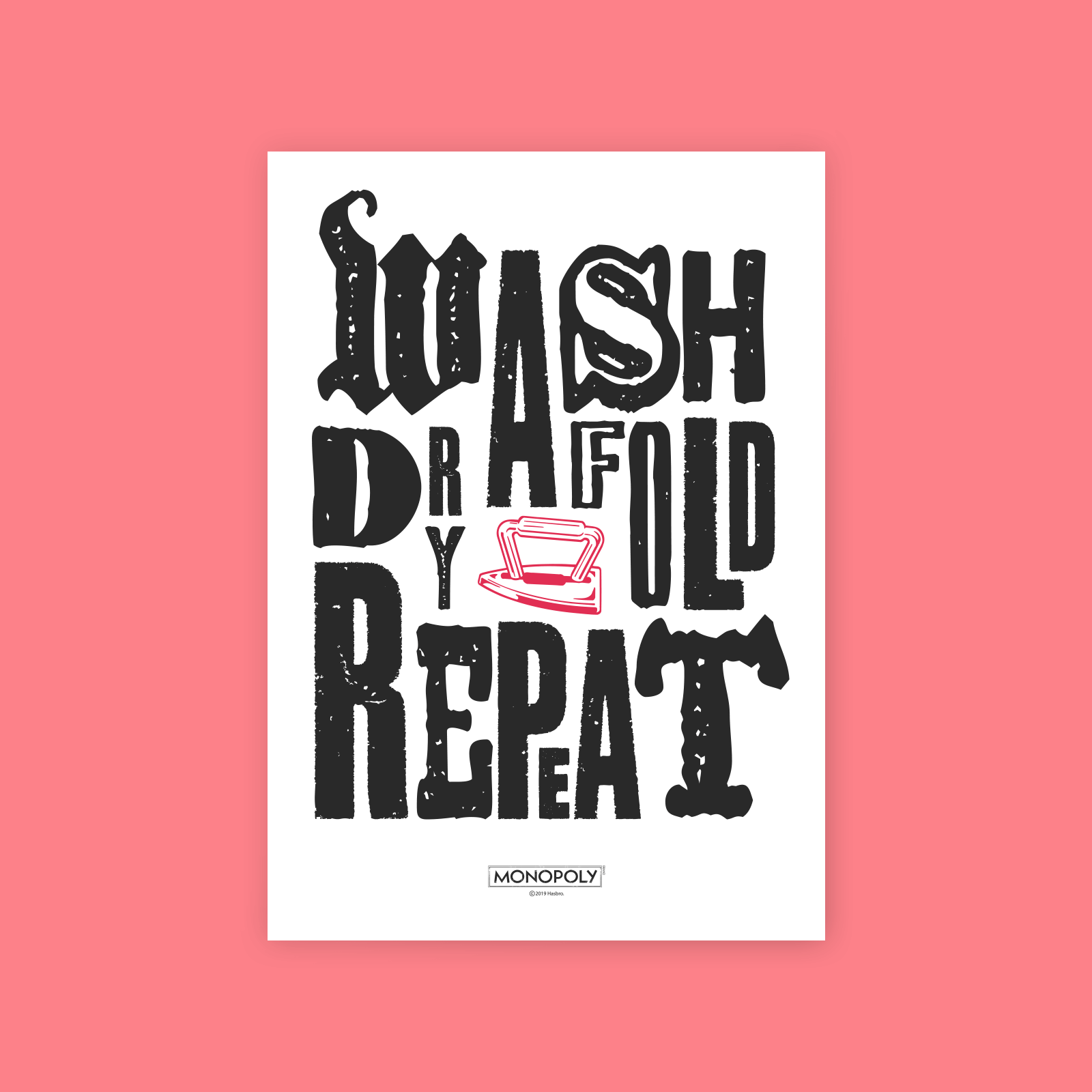Monopoly Wash Dry Fold Repeat Art Print - A4 von Original Hero
