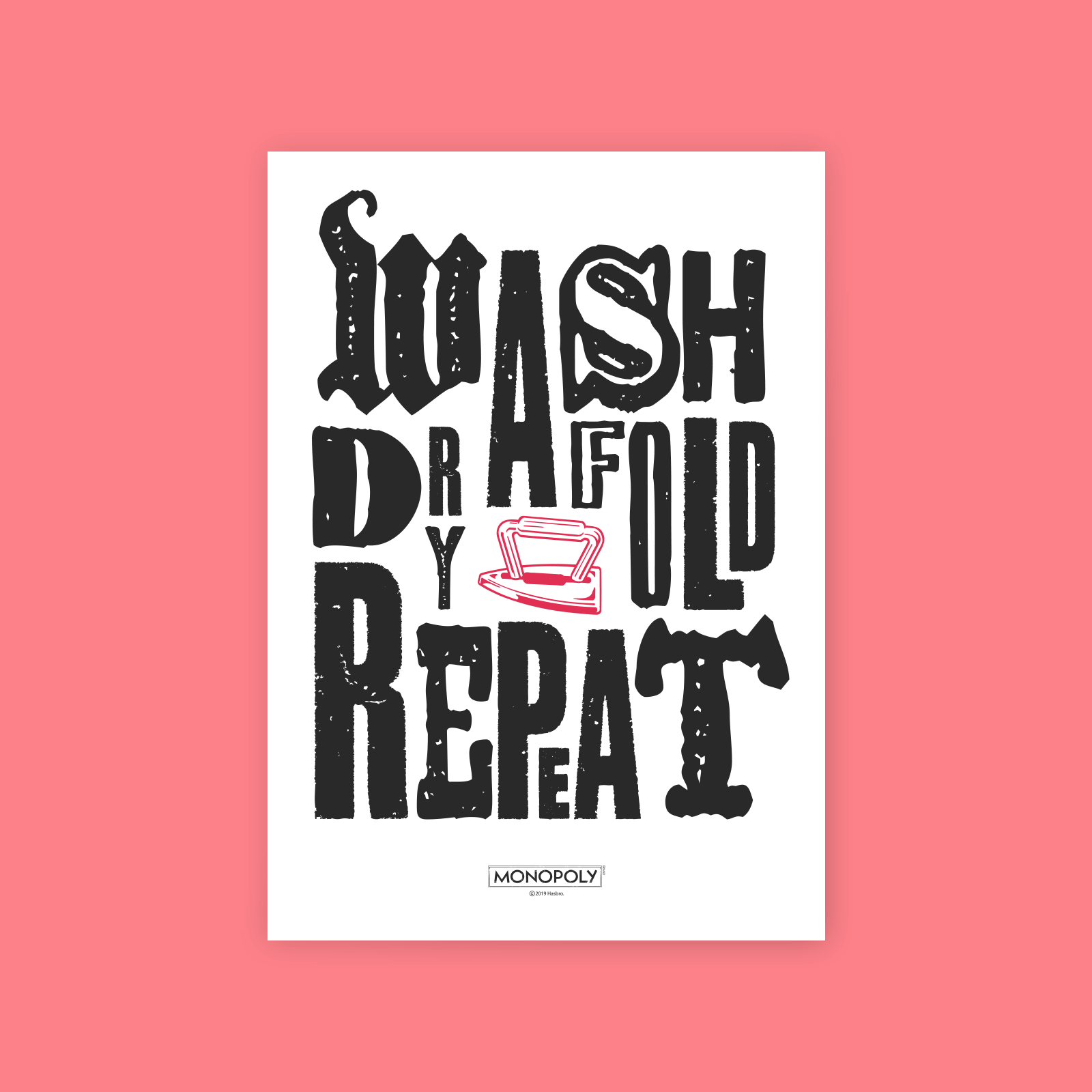 Monopoly Wash Dry Fold Repeat Art Print - A4 Monopoly Wash Dry Fold Repeat Art Print - A4 von Original Hero
