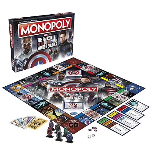 Monopoly Marvel Studios The Falcon and The Winter Soldier Edition, Brettspiel für 2 – 6 Spieler ab 14 Jahren (ENGLISCHE Version) von Monopoly