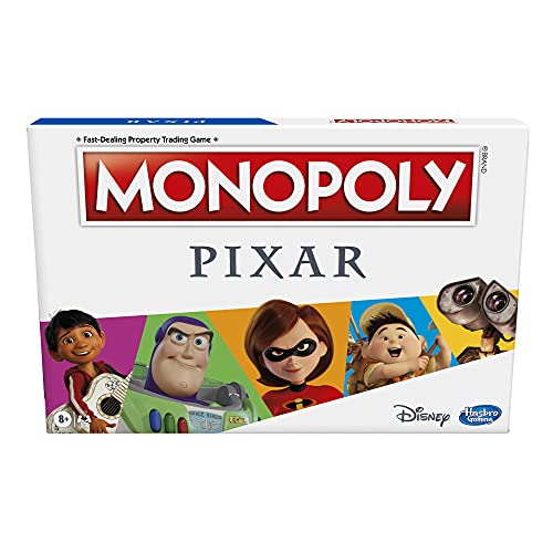 Monopoly: Pixar Edition Brettspiel für Kinder ab 8 Jahren, kaufen Sie Standorte von Disney und Pixar's Toy Story, The Incredibles, Up, Coco, Lightyear und mehr (Amazon Exclusive) von Monopoly