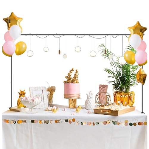Design Stange, dekorativer Klemmrahmen, schwarzer ausziehbarer Metallstab, 0- cm, für Geburtstag, Outdoor, Hochzeit, Zuhause, Küche, Esszimmer, Babyparty, Restaurant von Monozoz