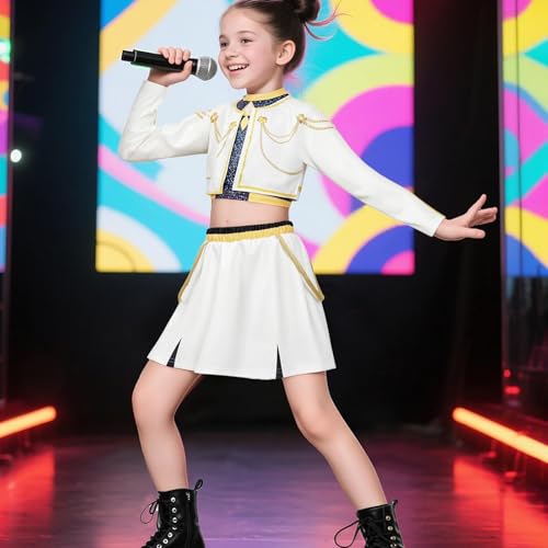 Halloween-Kostüme für Kinder und Mädchen – Star-Halloween-Outfits, langärmelige Jacke, T-Shirt, Shorts, Set für Familientreffen, Theater, Performance, Festival, Feier, Cosplay, Bühnenshow, Party (110 von Monozoz