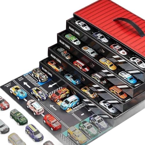 Monozoz Box Cars Spielset, Aufbewahrungsbox Auto Partygeschenke - -Spielzeugautos für Kinder,Spielzeugautos für Kleinkinder, Kastenwagen, Rennfahrzeuge für Kinder, 48-teiliges Set, bunt für Jungen Monozoz Box Cars Spielset, Aufbewahrungsbox Auto Partygeschenke - -Spielzeugautos für Kinder,Spielzeugautos für Kleinkinder, Kastenwagen, Rennfahrzeuge für Kinder, 48-teiliges Set, bunt für Jungen von Monozoz