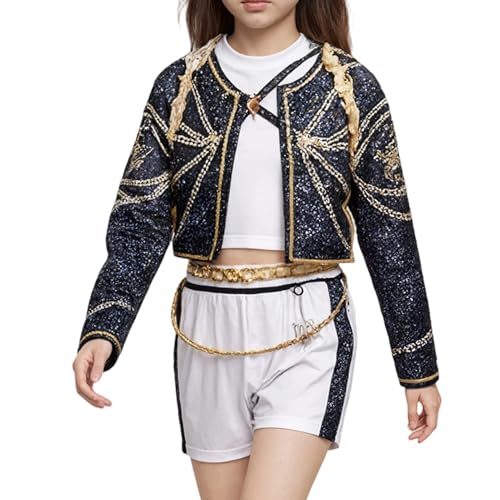 Monozoz Cosplay-Kostüm für Mädchen, 3-teiliges De-mon-Jäger-Kostüm, Halloween, Fasching, Cosplay-Kostüme für Kinder, Urlaub, Karneval, Partys, Verkleidung, Schulaufführung, 110–150 cm von Monozoz