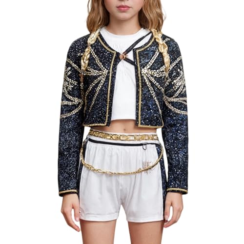 Monozoz Cosplay-Kostüm für Mädchen, 3-teiliges De-mon-Jäger-Kostüm, Halloween, Fasching, Cosplay-Kostüme für Kinder, Urlaub, Karneval, Partys, Verkleidung, Schulaufführung, 110–150 cm von Monozoz