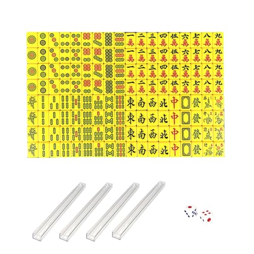 Monozoz Mini-Mahjong-Set, Mahjong-Set in Reisegröße - Kleines chinesisches Mahjong-Set,Tragbarer und Outdoor-Reise- und Schlafspaß im chinesischen Stil von Monozoz