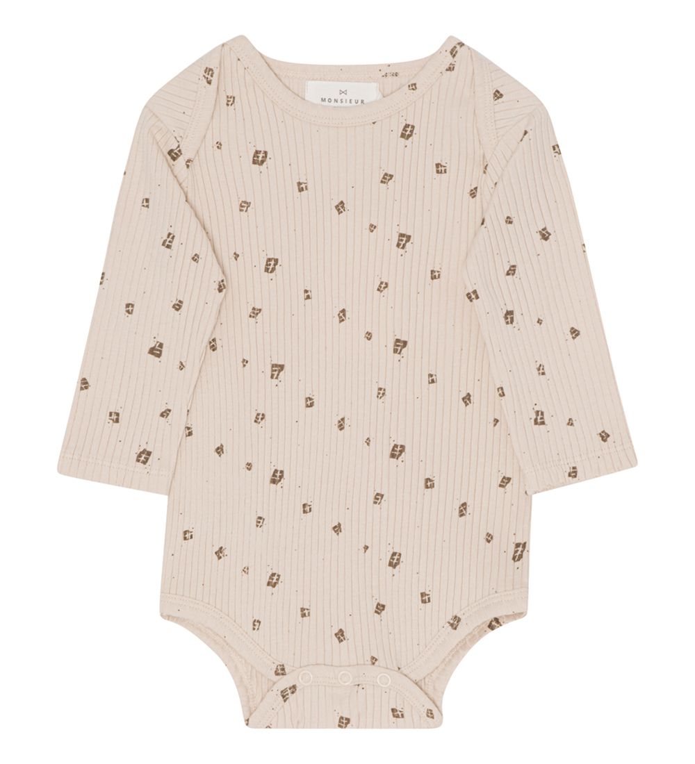 Monsieur Mini Body l/ä - Off White m. Schokolade - Monsieur Mini - 6-9 mt - Body L/Ä Monsieur Mini Body l/ä - Off White m. Schokolade - Monsieur Mini - 6-9 mt - Body L/Ä von Monsieur Mini