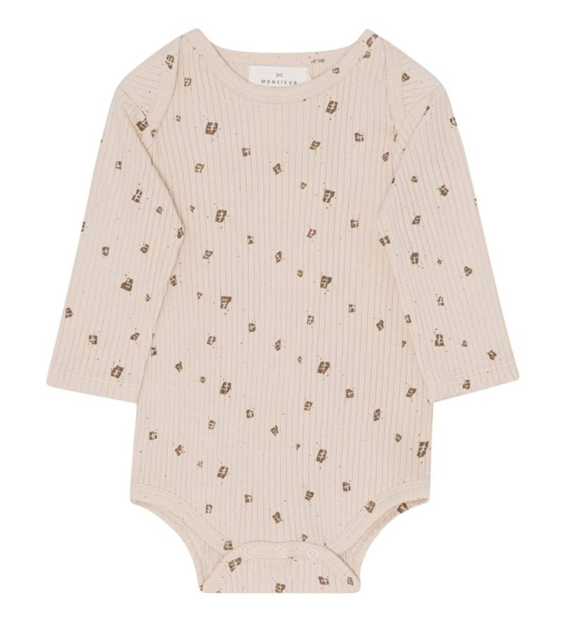 Monsieur Mini Body l/ä - Off White m. Schokolade - Monsieur Mini - 6-9 mt - Body L/Ä Monsieur Mini Body l/ä - Off White m. Schokolade - Monsieur Mini - 6-9 mt - Body L/Ä von Monsieur Mini