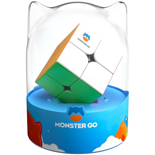 Monster Go 251, 2x2 Magischer Speed Cube MG251 Stickerlos Mini Puzzle Spielzeug Geschenk für Kinder und Erwachsene(Premium Paket) von Monster Go