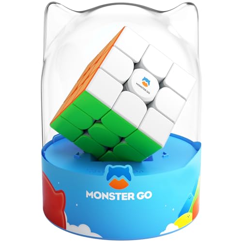 Monster Go Zauberwürfel Original 3x3, Speed Cube Klassisch, Magic Cube Stickerless für Kinder, Monster GO 356_ v2 - Klassische Produkte (Premium Package) von Monster Go