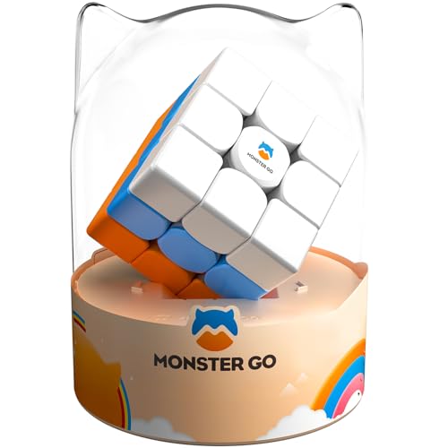 Würfel Trainer Magischer Würfel 3x3, Monster GO Lernserie Speed-Cube Stickerless für Kinder Anfänger Farbe Regenbogen mit Premium-Paket von Monster Go